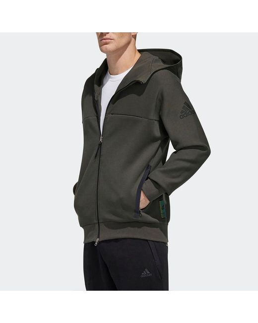 Adidas Gray O1 Htt Music Logo Casual Sports Hooded Jacket for men