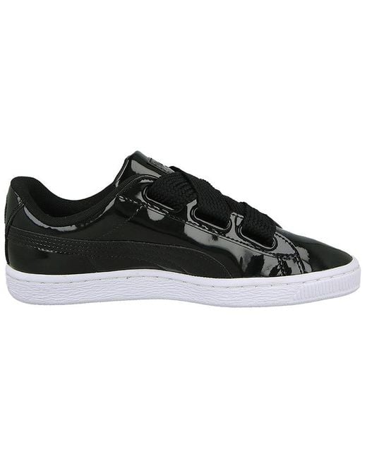 PUMA Black (Wmns) Basket Heart Patent
