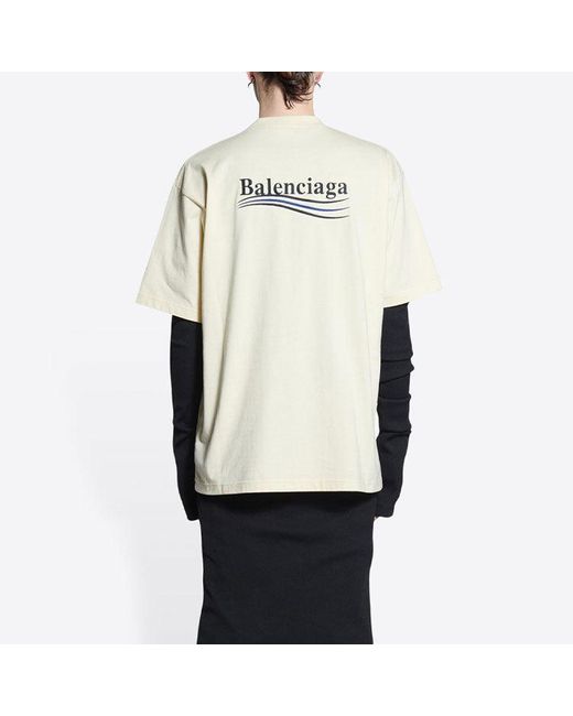 Balenciaga White Political Campaign T-Shirt Large Fit 'Off' for men