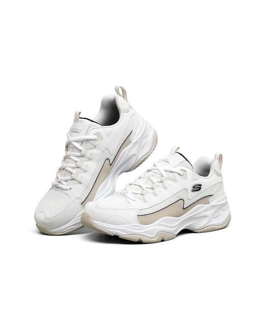 Skechers White D'Lites 4.0 Low-Top Daddy Shoes for men