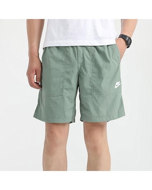 Nike Green Sportswear Sports Training Big Pocket Woven Shorts for men