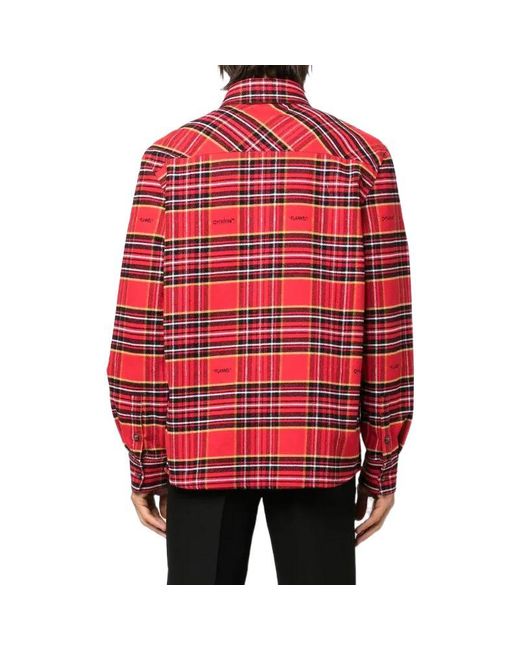 Off-White c/o Virgil Abloh Red Fw22 Stripe Lapel Long Sleeves Shirt for men