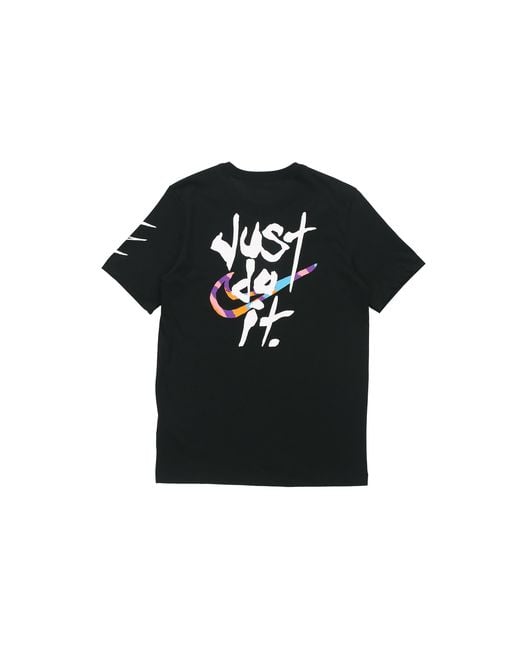 Nike Black Sportswear Print Casual Sports Short Sleeve for men