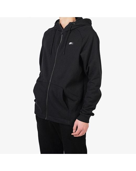 Nike Black Athleisure Casual Sports Cozy Wear-Resistant Hooded Jacket for men