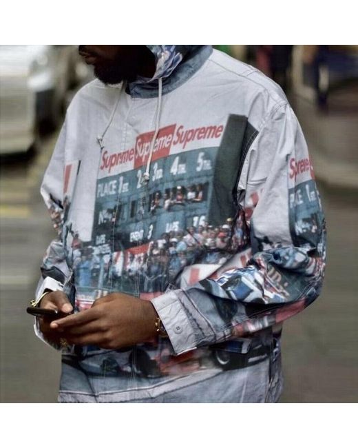 Supreme Blue Grand Prix Parka for men