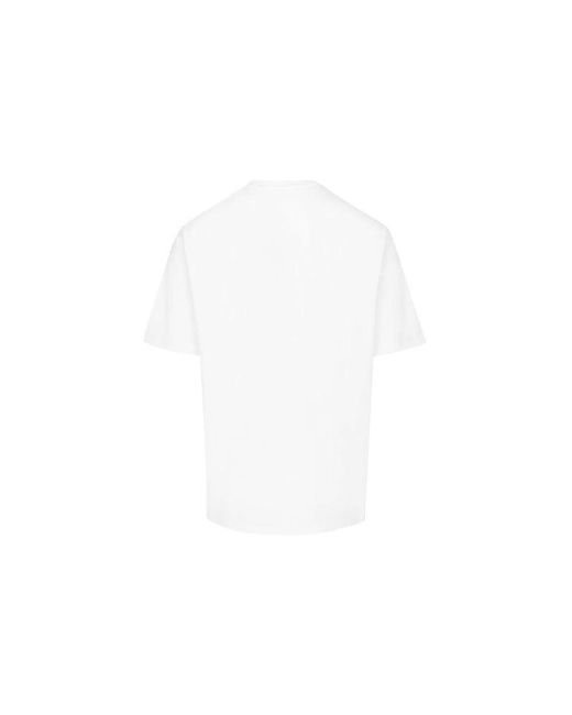 Burberry White Cotton Logo Printing Classic Short Sleeve
