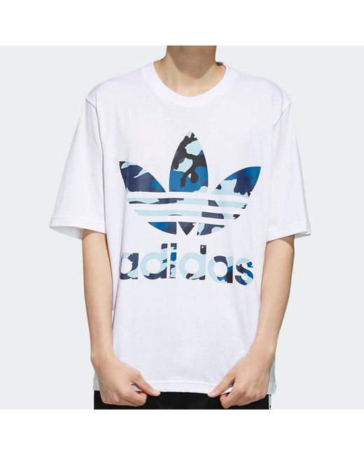 Adidas Blue Originals Ssl Tee Camo Os Casual Short Sleeve Tops for men