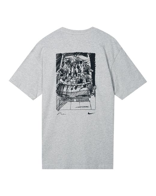 Nike Gray Sb Back Graffiti Funny Pattern Printing Round Neck Short Sleeve Light T-Shirt for men