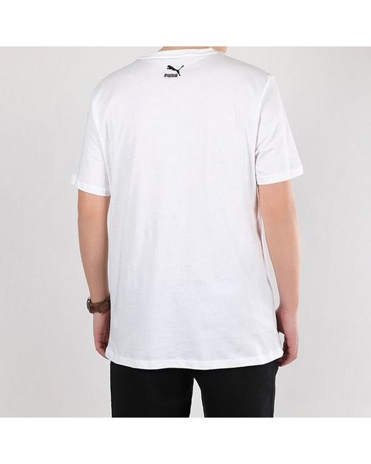 PUMA White Sports Gym Round Neck Short Sleeve for men