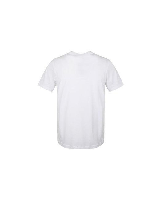 Adidas White Originals Bandana Trefoil Pattern Logo Printing Round Neck Short Sleeve T-Shirt for men