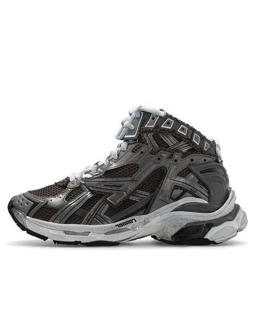 Balenciaga Black Runner High Top Sneakers Nylon Suede-Like Fabric' for men
