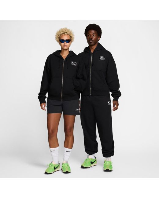 Nike Black X Stussy Ss24 Full-Zip Fleece Hoodie for men