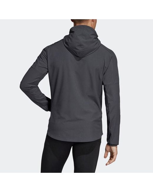 Adidas Gray Running Training Windproof Woven Hooded Jacket for men