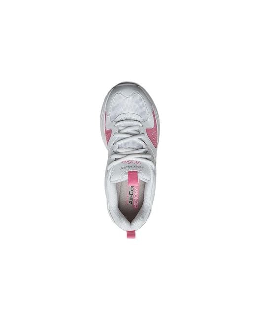 Skechers White (Wmns) D'Lites Airy 2.0 Low-Top Running Shoes