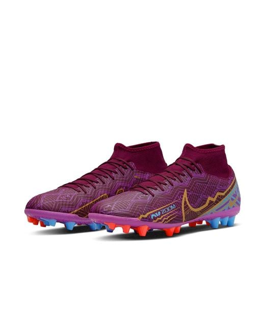 Nike Purple Mercurial Superfly 9 Ag Burdundy' for men