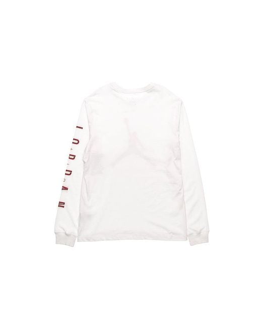 Nike White Alphabet Multi-Color Logo Round Neck Long Sleeves for men
