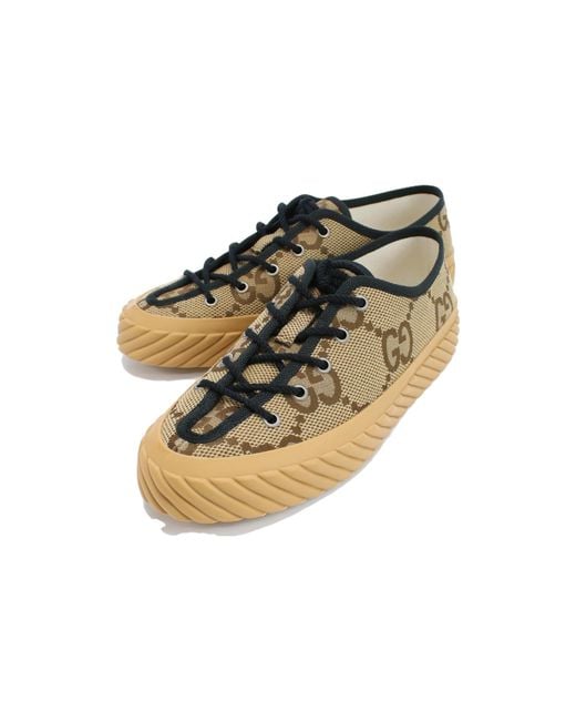 Gucci Brown Maxi gg Lace-up Sneakers for men