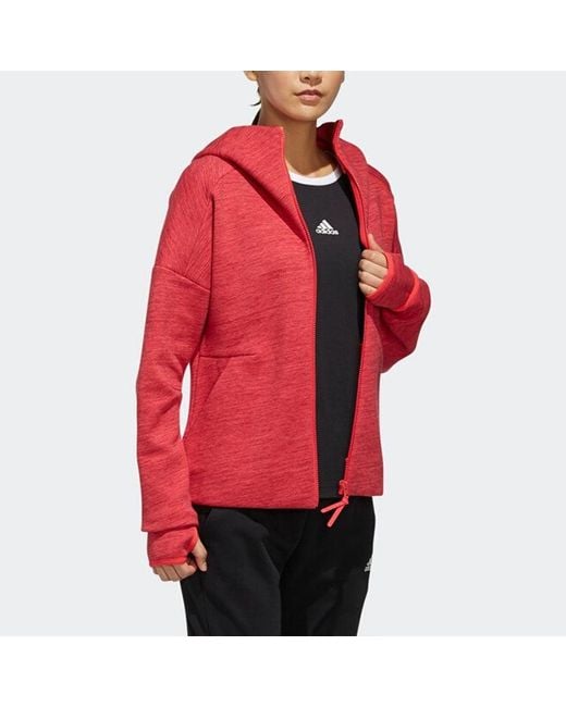 Adidas Red (Wmns) Zne Hoody Knit Jacket