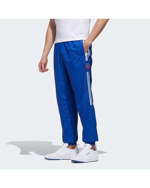 Adidas Blue Originals Mic Tp1 Stripe Sports Pants for men