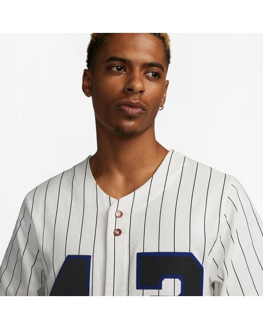 Nike Gray Change The World 42 Baseball Jersey for men