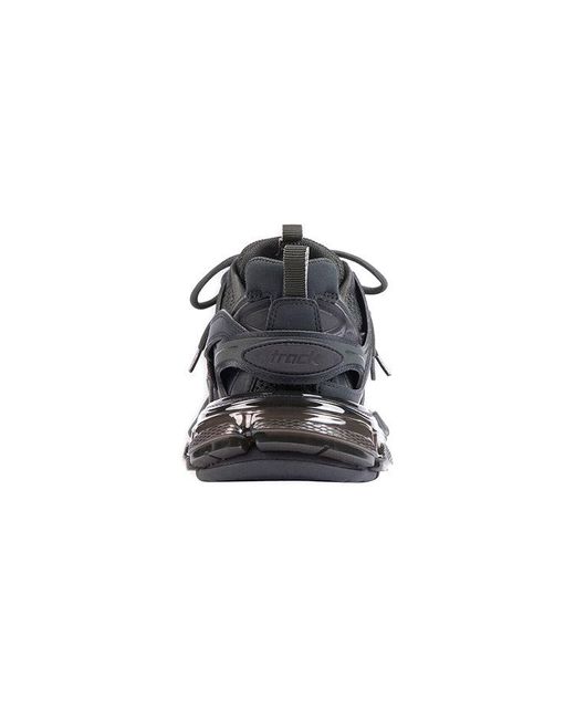 Balenciaga Black Track Clear Sole Low-top Nylon Sports Shoes