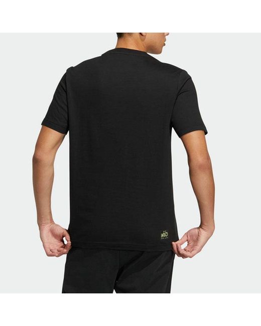 Adidas Black Neo Ss22 Pattern Cartoon Printing Sports Pullover Short Sleeve T-Shirt for men