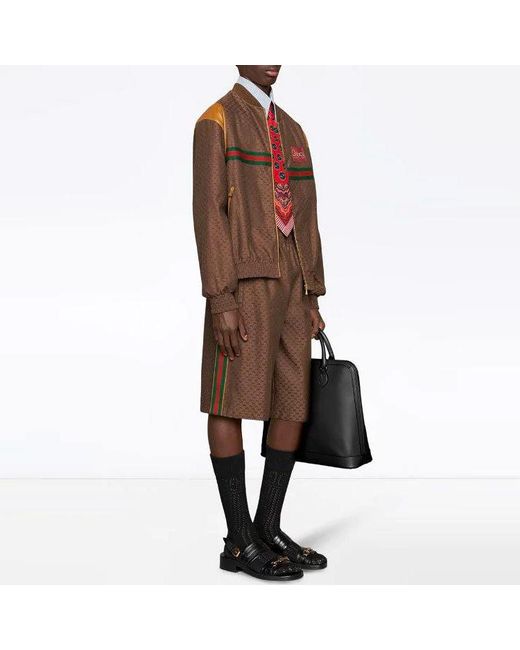 Gucci Brown Ss21 Printing Shorts for men
