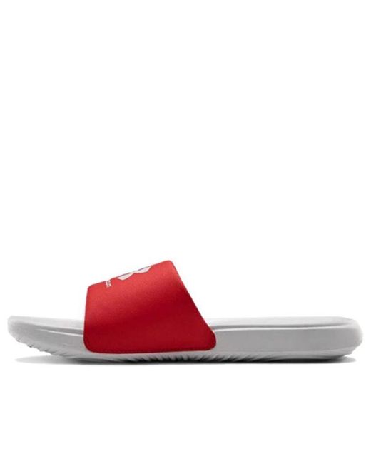 Under Armour Red Ansa Fixed Slide 'Halo' for men