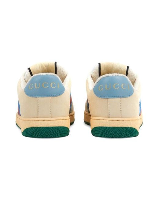 Gucci Blue Screener Sneaker With Crystals, , Gg Canvas