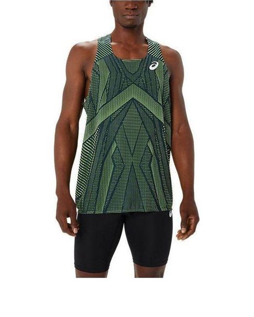 Asics Green Actibreeze Singlet Asia Sizing 'French Safety' for men
