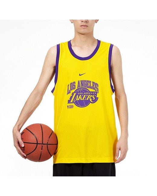 Nike Yellow Tank Dna Cts 75 Sports Basketball Jersey/Vest for men