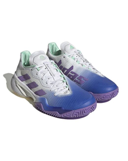 Adidas Blue (Wmns) Barricade Tennis Shoes Lucid'