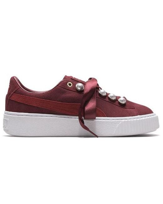 PUMA Red (Wmns) Suede Platform Bling