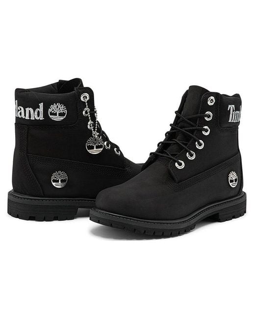 Timberland Black (Wmns) 6 Inch Premium Waterproof Boots Nubuck With Logo'
