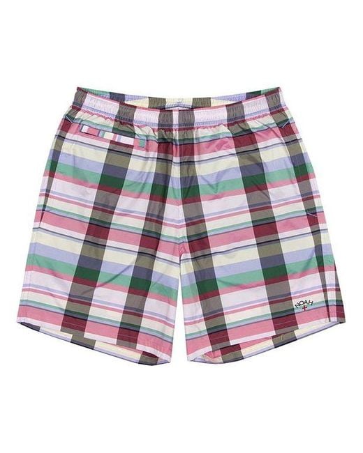 Adidas Red Originals X Noah Water Repellent Shorts Waterproof Plaid for men