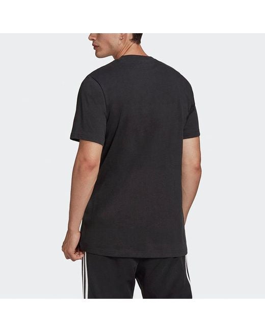 Adidas Black Originals Run-Dmc Printing Sports Cozy Round Neck Short Sleeve for men
