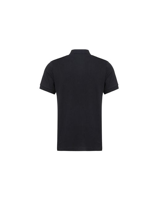 Burberry Black Logo Lapel Short Sleeve Polo Shirt for men