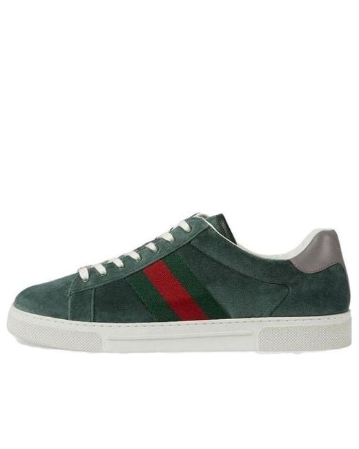 Gucci Green Ace Velvet Sneakers for men