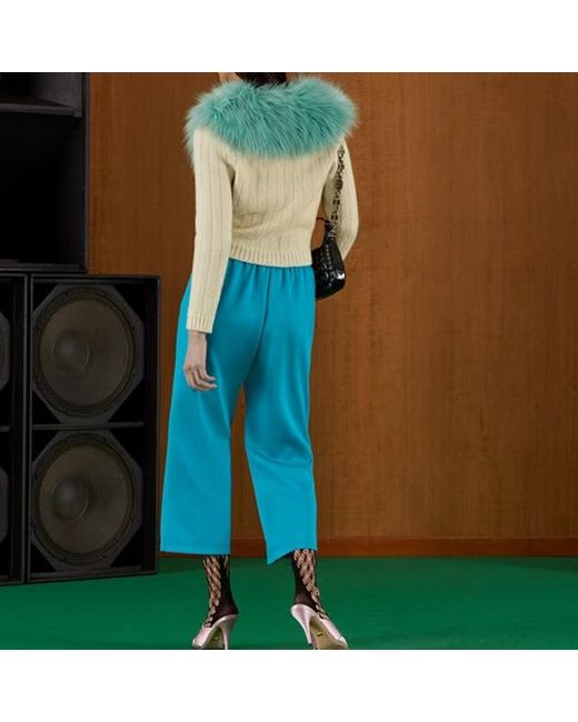 Gucci Blue (Wmns) Neoprene Pants With Interlocking G 'Light'
