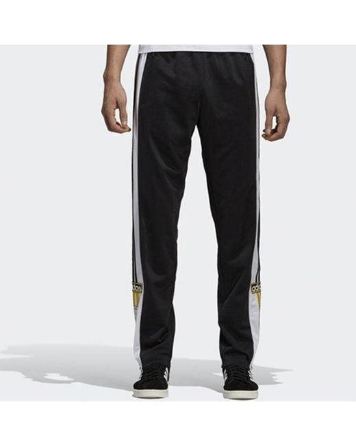 Adidas Black Originals Side Button Sports Pants for men