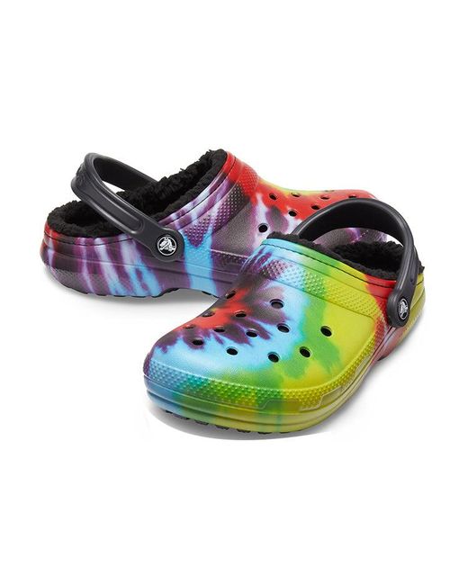 CROCSTM Blue Classic Tie Dye Stay Warm Cozy Sports Slippers for men