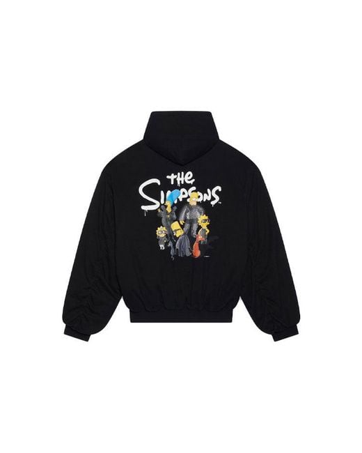 Balenciaga Blue X The Simpsons Padded Bomber Hoodie for men