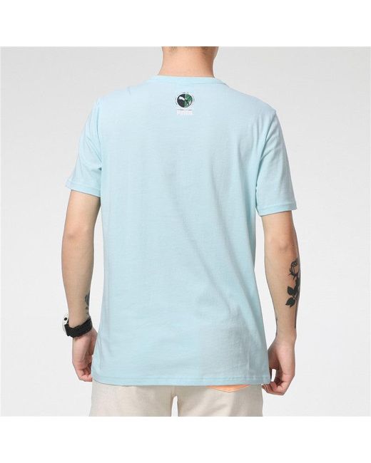 PUMA Blue Graphic T-Shirt for men