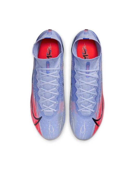 Nike Blue Mercurial Superfly 8 Elite Km Ag Artificial Grass 'Light Thistle Dazzling Bright Deep' for men