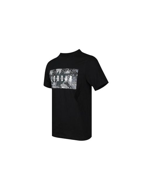 Nike Black Poolside Flowers Alphabet Printing Short Sleeve for men