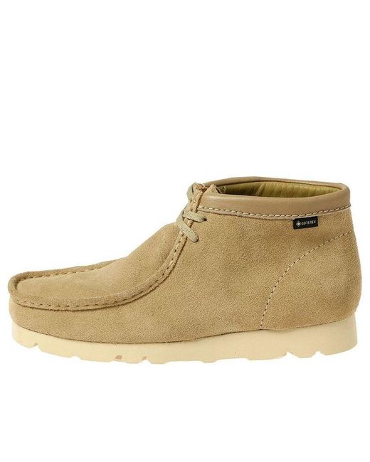 Clarks Natural Wallabee Boots Gtx Suede for men