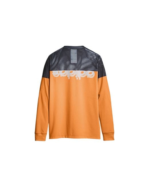 Adidas Orange Originals X Alexander Wang Crossover Breathable Alphabet Printing Stripe Colorblock Long Sleeves T-Shirt for men