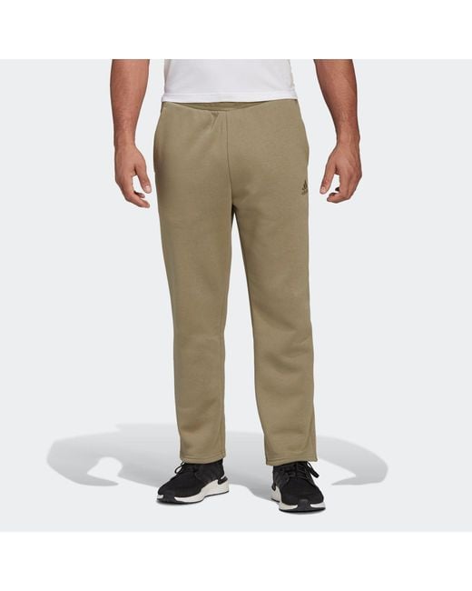 Adidas Green Fl Pt Solid Color Drawstring Sports Pants/Trousers/Joggers for men