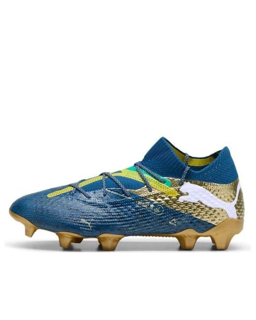 PUMA S Future 7 Ultimate Firm Ground Football Boots Blue/yellow/gold 9 for men