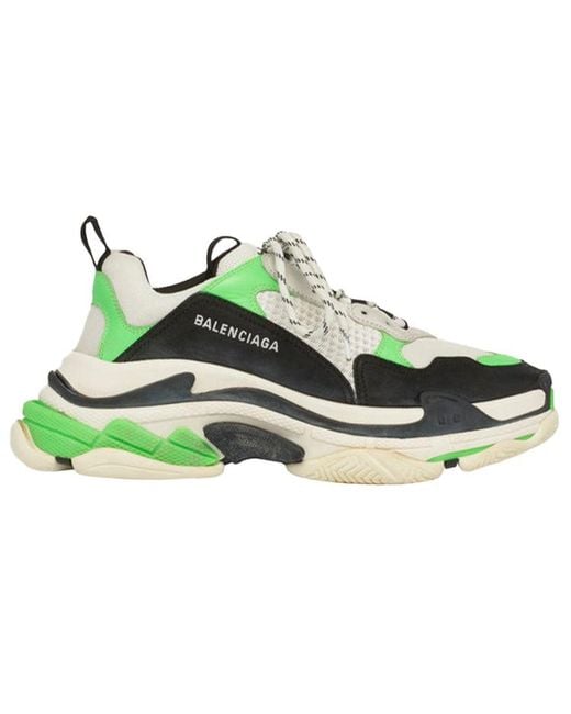 Balenciaga Green Triple S Sneaker Fluo' for men